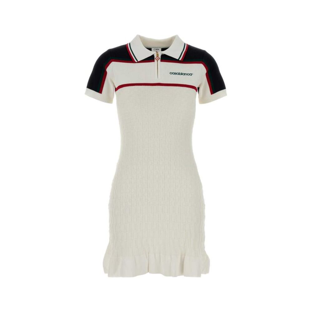 Casablanca Women White Viscose Blend Polo Dress